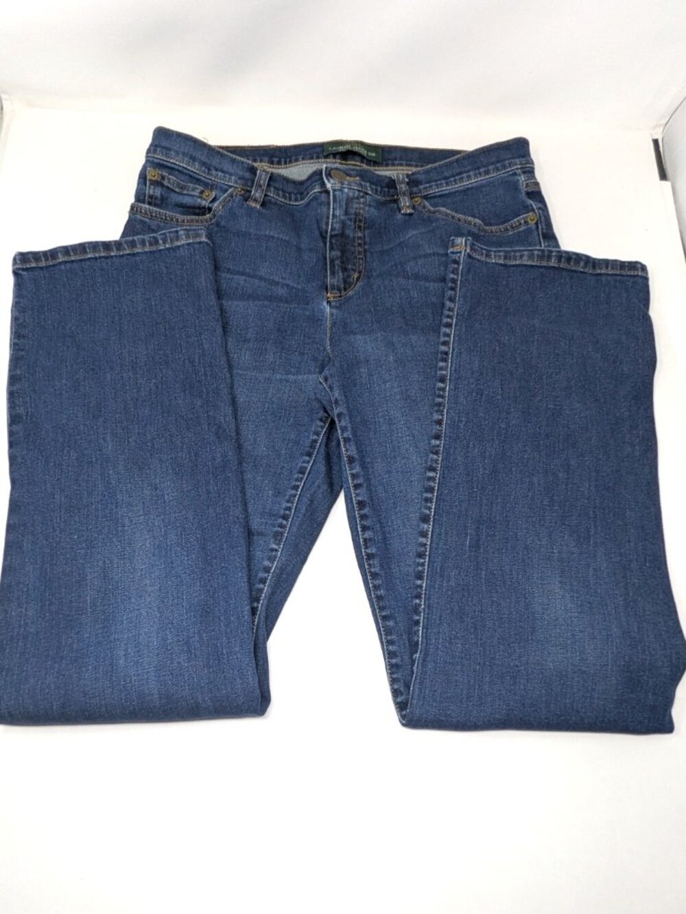 Lauren LRL Jeans Co Womens Size 10 Classic Straight Denim Jeans 32x31 Dark Blue - Picture 4 of 14
